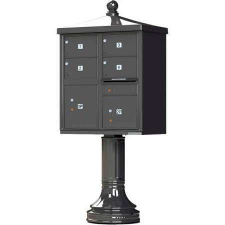 FLORENCE MFG CO Vital Cluster Box Unit w/Vogue Traditional Accessories, 4 Mailboxes & 2 Parcel Lockers, Dark Bronze 1570-4T5V2DBAF